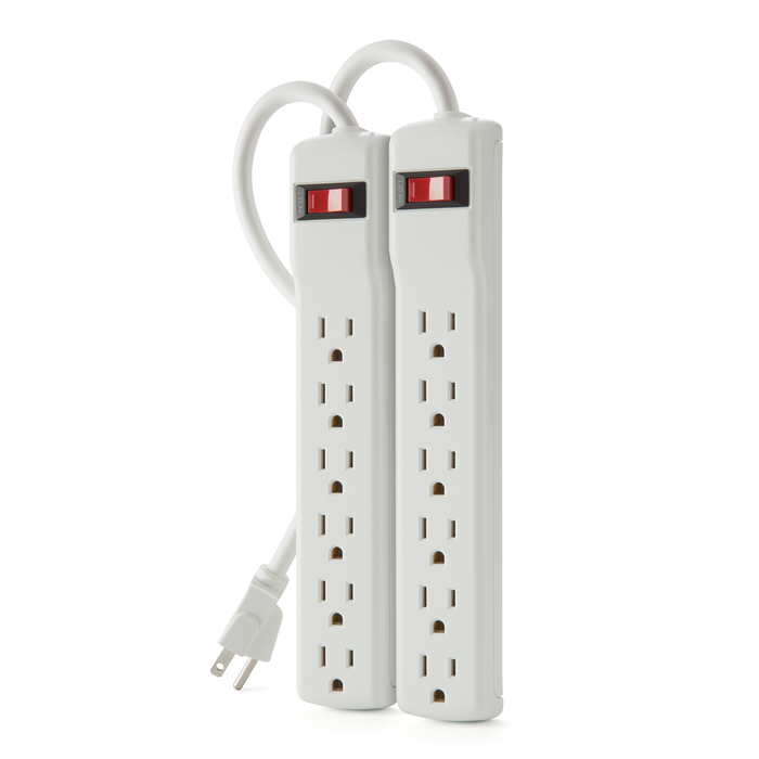 6-Outlet Surge Protector with 2 ft. Cord (2-Pack), , hi-res