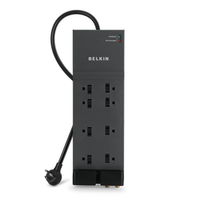 8-Outlet Home/Office Surge Protector w/Telephone Line, 12 ft. Cord