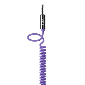 Coiled 3.5mm Aux Cable, Purple, hi-res