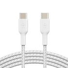 gevlochten USB-C/USB-C-kabel (1 m, wit), Wit, hi-res