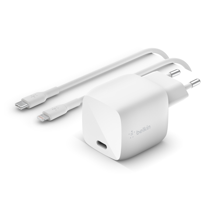 30W USB-C GaN 가정용 충전기, 하얀색, hi-res