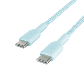Braided USB-C to USB-C Cable, Blue, hi-res