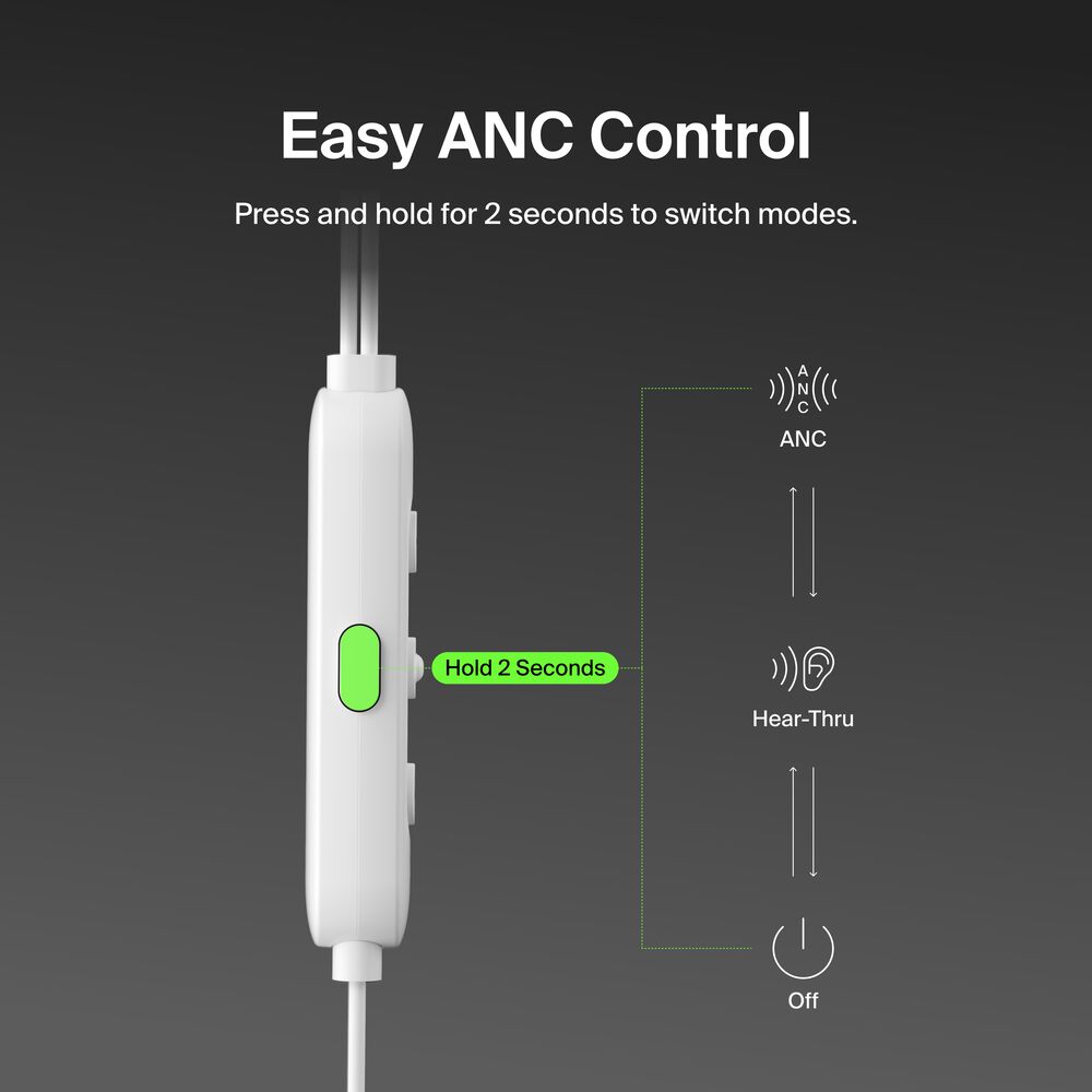 ANC Wired Earbuds (USB-C), Black, hi-res