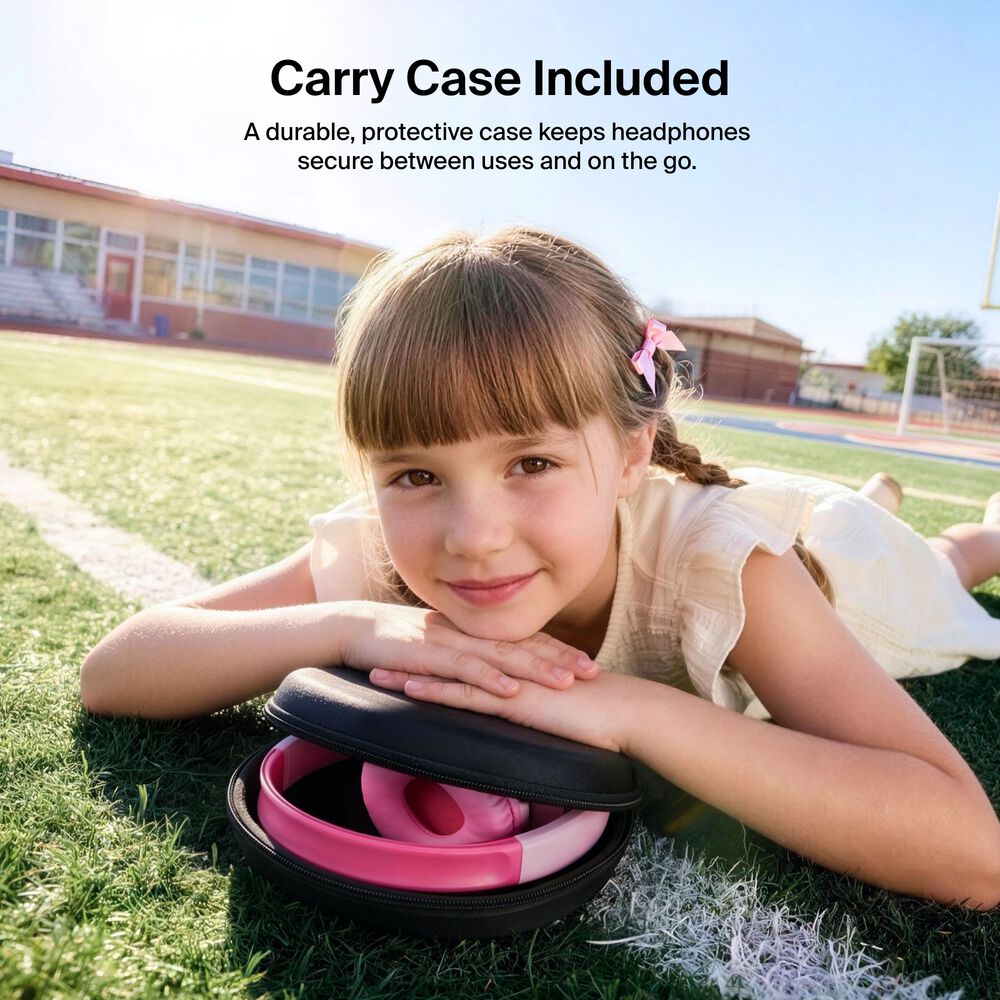 Wireless On-Ear Headphones for Kids , Pink, hi-res