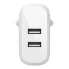 USB-A-Netzladegerät (24 W) mit zwei Anschlüssen und Lightning/USB-A-Kabel, Weiß, hi-res