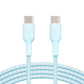 Braided USB-C to USB-C Cable, Blue, hi-res