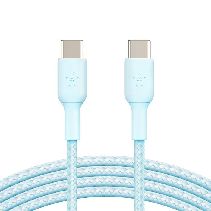 Braided USB-C to USB-C Cable, Blue, hi-res