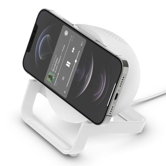 Bluetooth Speaker + 10W Wireless Charger, White, hi-res