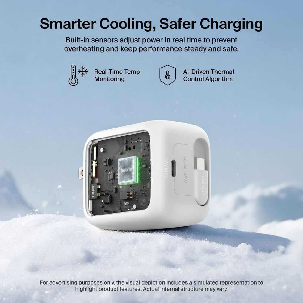 Retractable GaN Wall Charger 45W, , hi-res