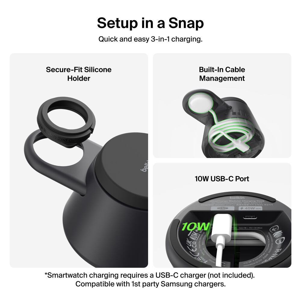 Modular Charging Dock with Qi2 25W, Black, hi-res