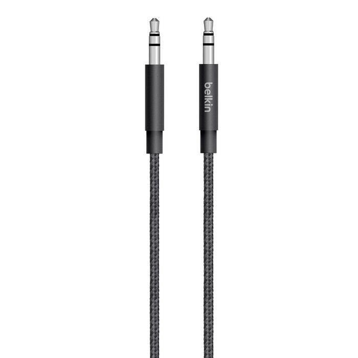 Metallic AUX Cable, Black, hi-res