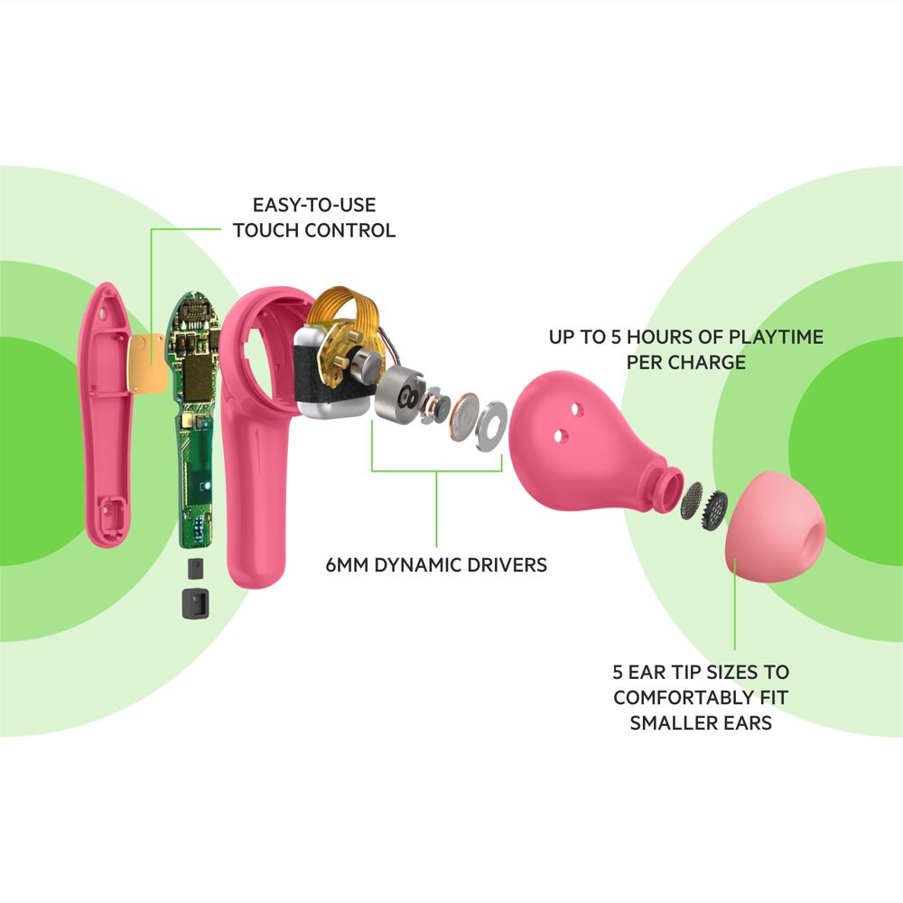 Wireless Earbuds for Kids, Pink, hi-res