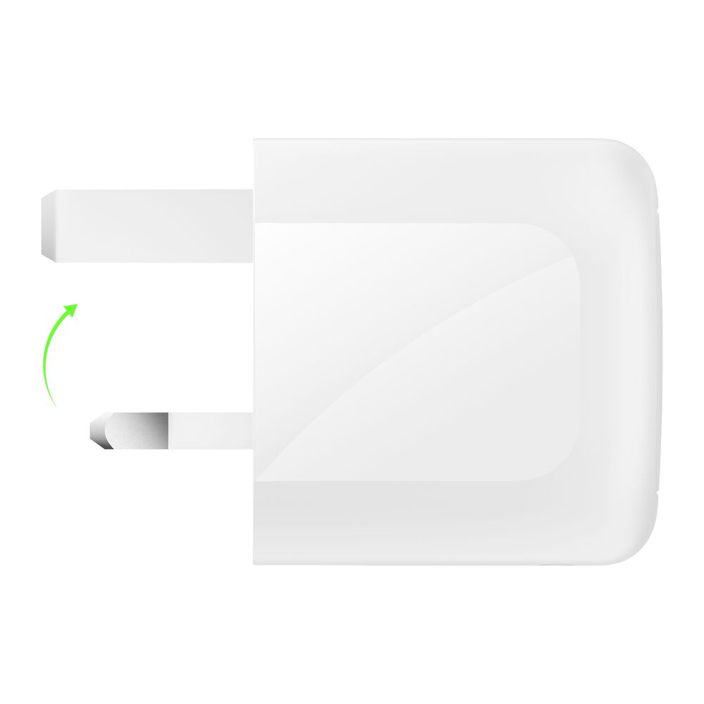 Dual USB-C GaN Wall Charger 67W + USB-C Cable, White, hi-res