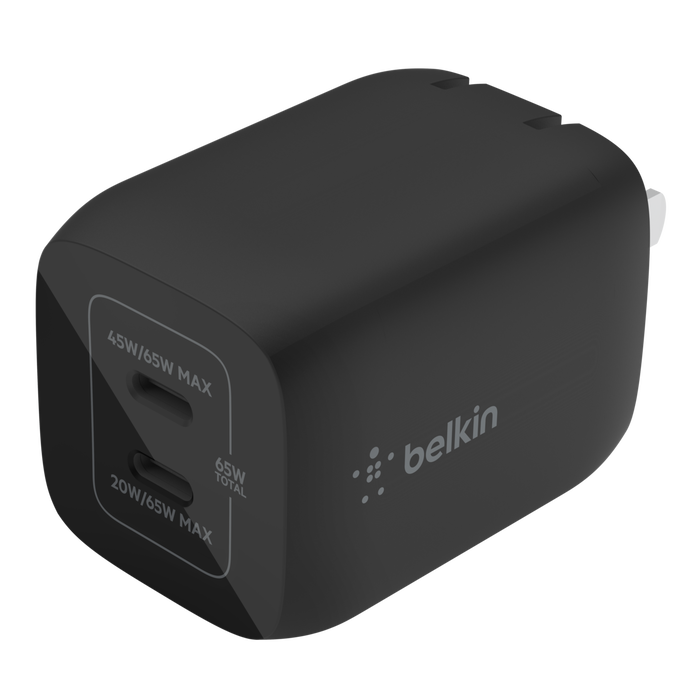 BoostCharge Pro 65W Dual Port USBC GaN Wall Charger Belkin US