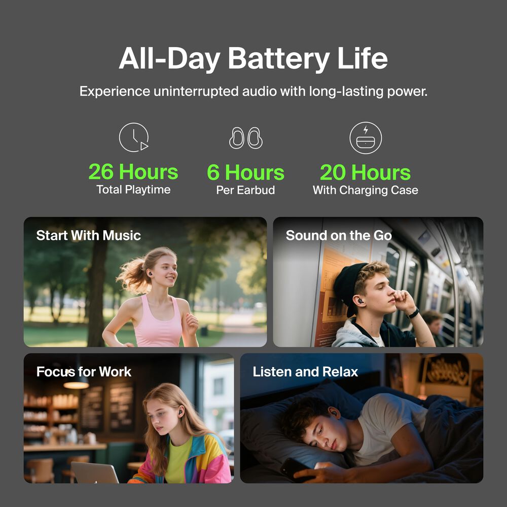 True Wireless Earbuds, Black, hi-res