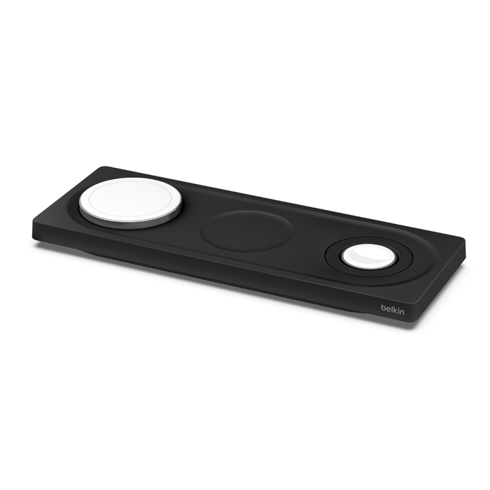 Tappetino di ricarica wireless 3 in 1 con tecnologia MagSafe ufficiale da 15 W, Nero, hi-res