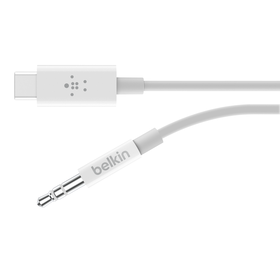 USB-C™ 커넥터 포함 RockStar™ 3.5mm 오디오 케이블, 하얀색, hi-res