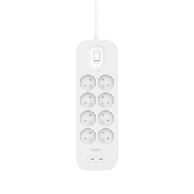 Multiprise parafoudre avec ports USB-C (8 prises, 2 ports USB-C), , hi-res