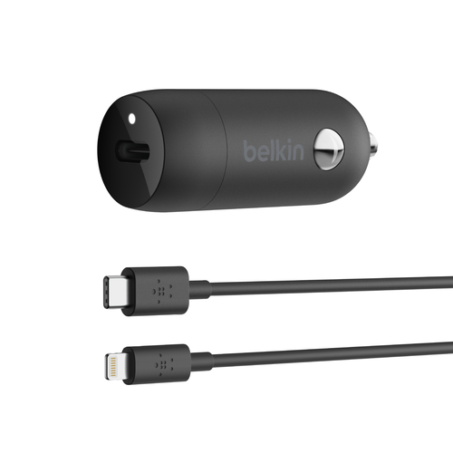 18W or 20W USB-C PD Car Charger + USB-C to Lightning Cable