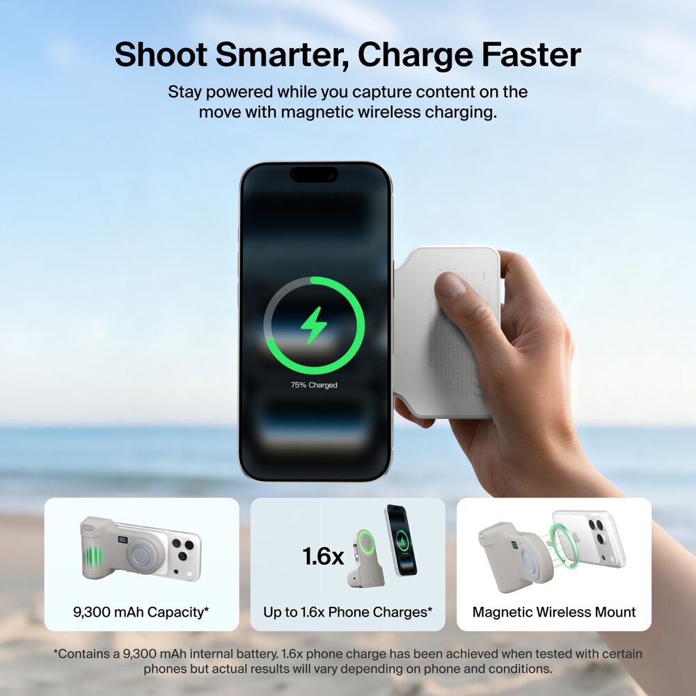 Magnetic Charging Camera Grip with Power Bank, Sand, hi-res