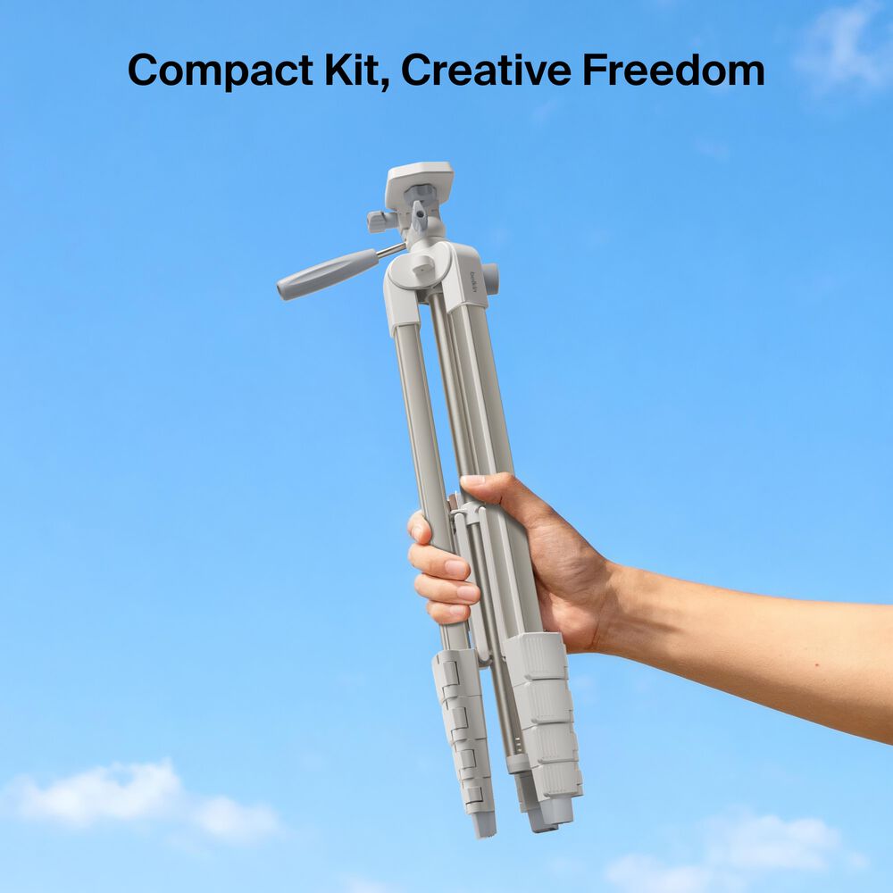 Creator Kit: Tripod, Magnetic Phone Mount & Wireless Mics, Sand, hi-res