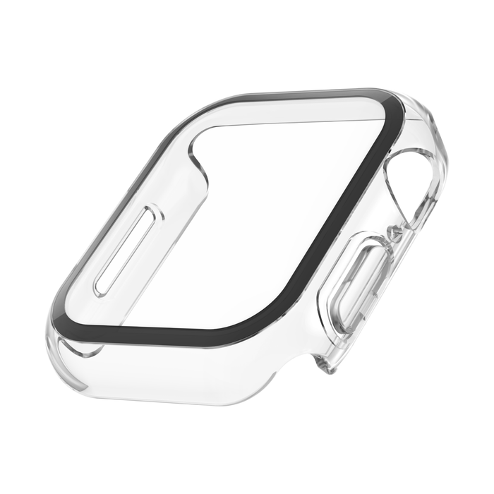 TemperedCurve 2-in-1 Treated Screen Protector + Bumper for Apple Watch Series 7, Clear, hi-res