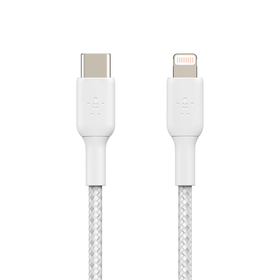 BOOST↑CHARGE™ gevlochten USB-C/Lightning-kabel (1 m, wit), Wit, hi-res