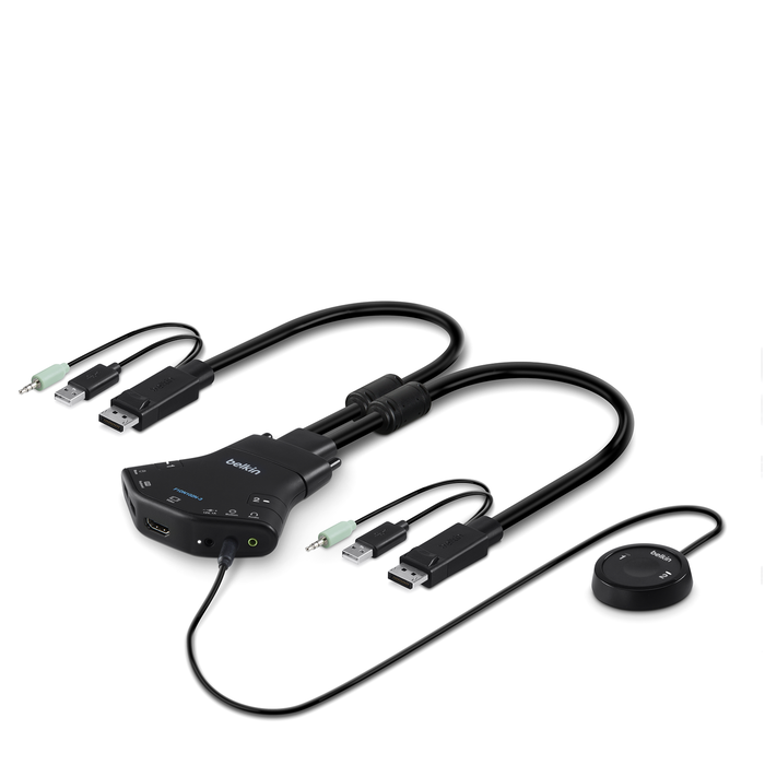 Secure FLIP 2-Port DisplayPort KVM w/ Remote, , hi-res