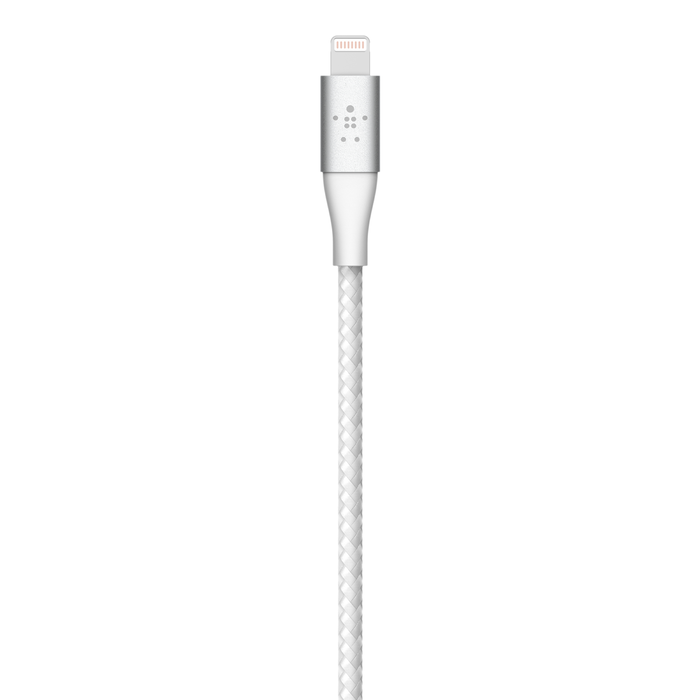 BOOST↑CHARGE™ Lightning 至 USB-A 編織線纜 (2米), White, hi-res
