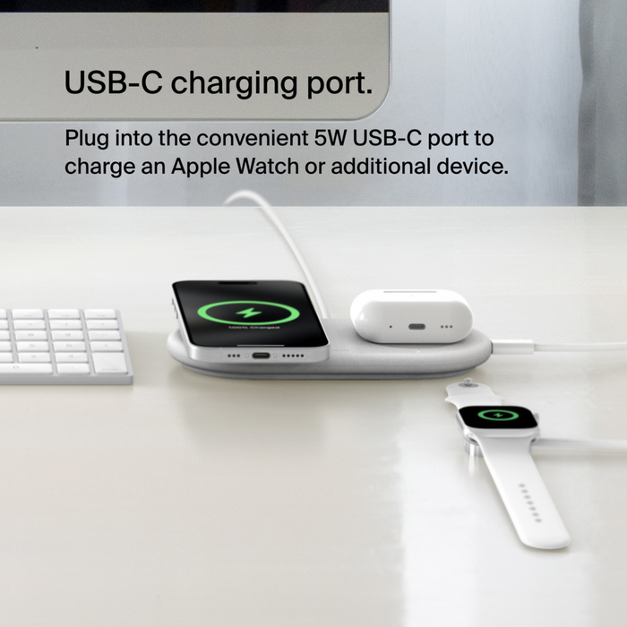 2-in-1 Magnetic Wireless Charging Pad with Qi2, MagSafe-compatible | Belkin  US
