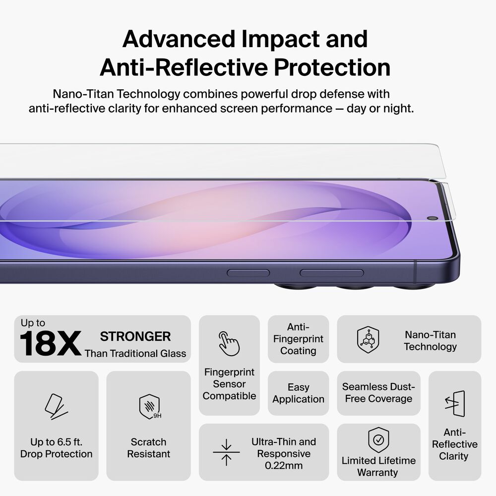 Titan SmartShield Anti-Reflective Screen Protector for Samsung Galaxy S26 Ultra, , hi-res