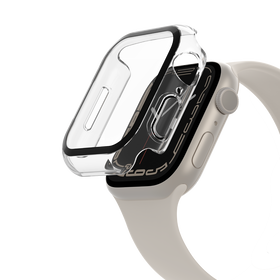 TemperedCurve 2-in-1 Treated Screen Protector + Bumper for Apple Watch Series 8, Clear, hi-res