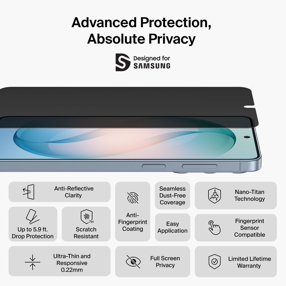 Titan EcoGuard Privacy Filter Screen Protector for Samsung Galaxy S26+, , hi-res