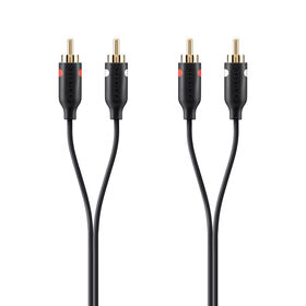 Gold-Plated RCA Audio Cable, Zwart, hi-res