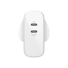 BOOST↑CHARGE™ Dual USB-C PD GaN Wall Charger 63W, White, hi-res