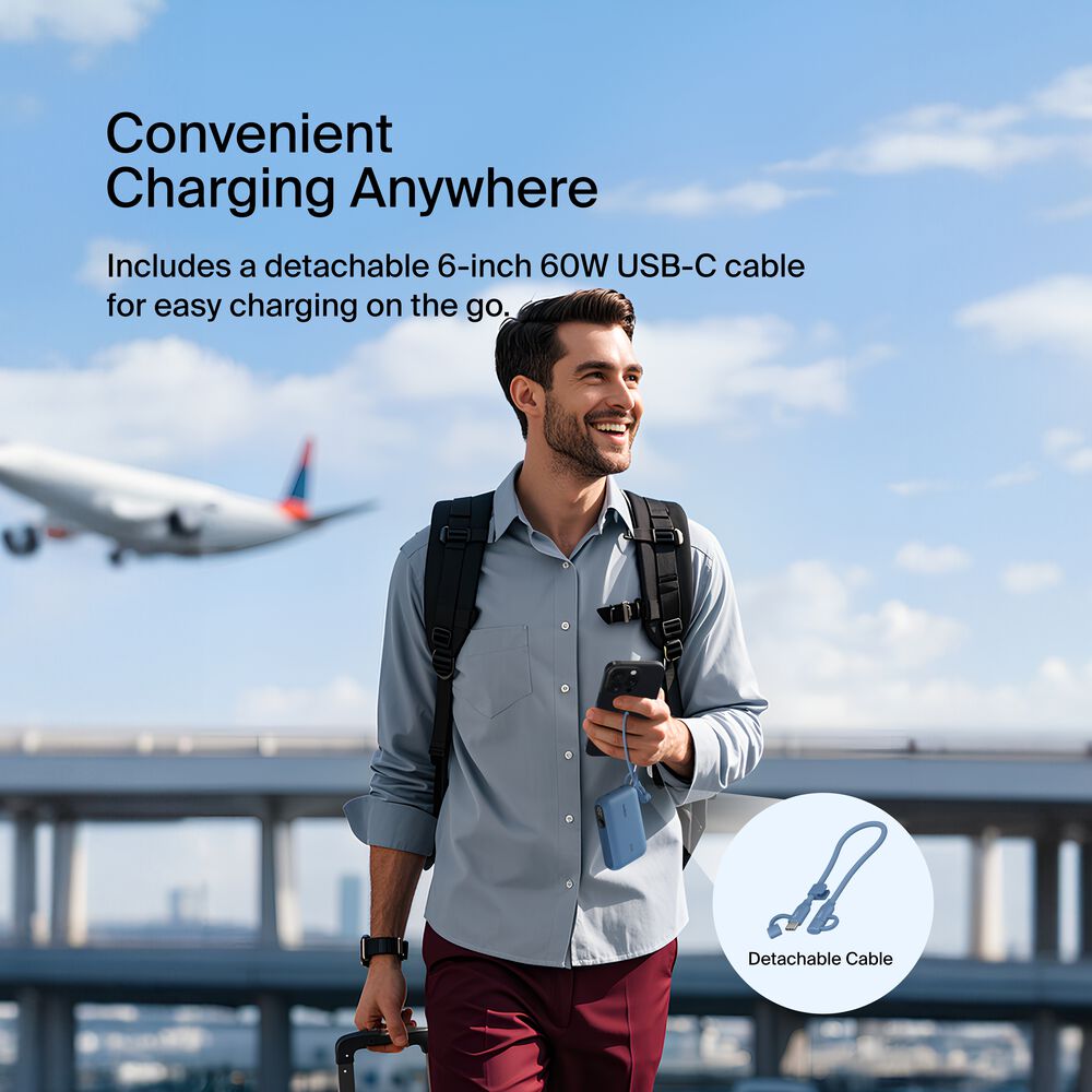 Power Bank 10K with Display, Blue, hi-res