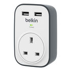 SurgeCube 1 Outlet Surge Protector with 2 x 2.4A Shared USB Charging