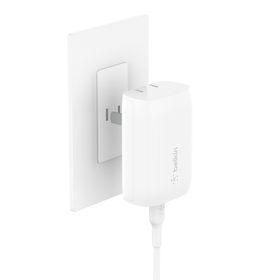 USB-C PD 3.0 PPS 30 瓦壁式充电器, 白色的, hi-res