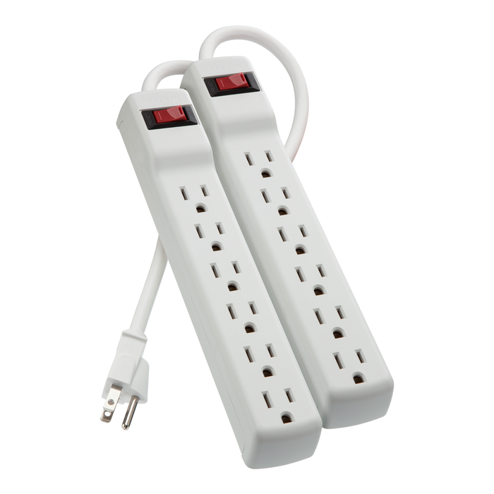 6-Outlet Surge Protector with 2 ft. Cord (2-Pack)