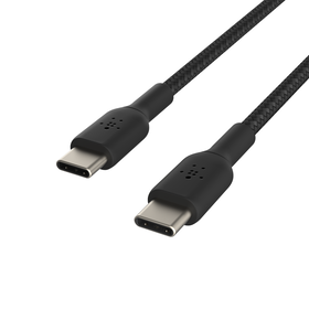 Braided USB-C to USB-C Cable, Black, hi-res