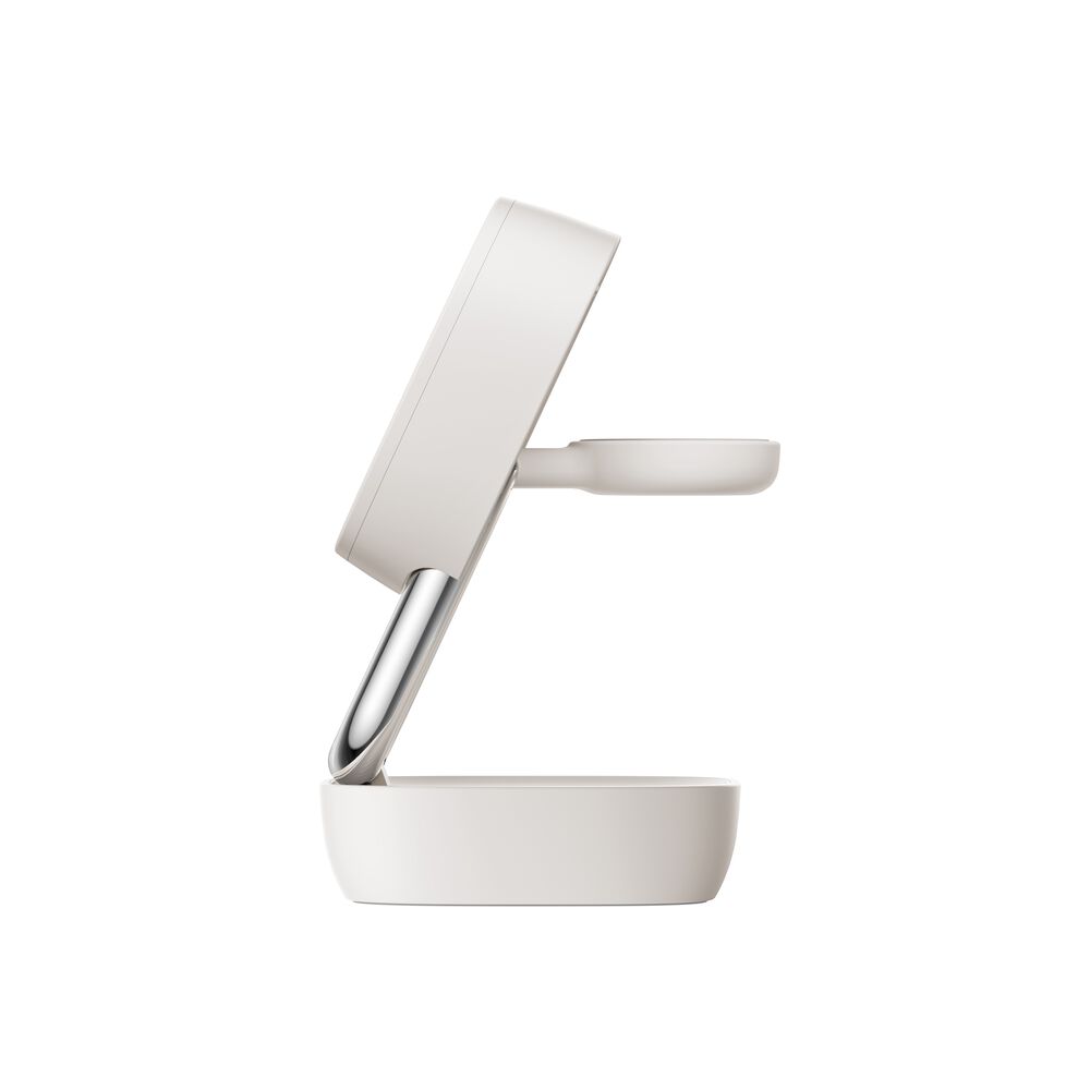 Verstellbare magnetische 2-in-1-Ladestation mit Qi2&nbsp;25&nbsp;W, Sandfarben, hi-res