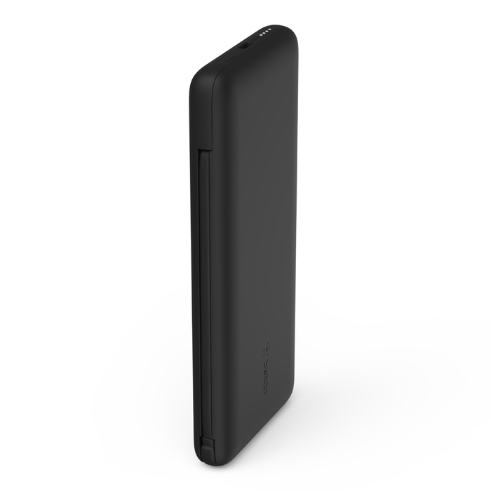 Batterie externe USB-C 10K avec câbles intégrés, Noir, hi-res