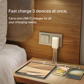 3 Port USB-C® Wall Charger with PPS 67W, , hi-res