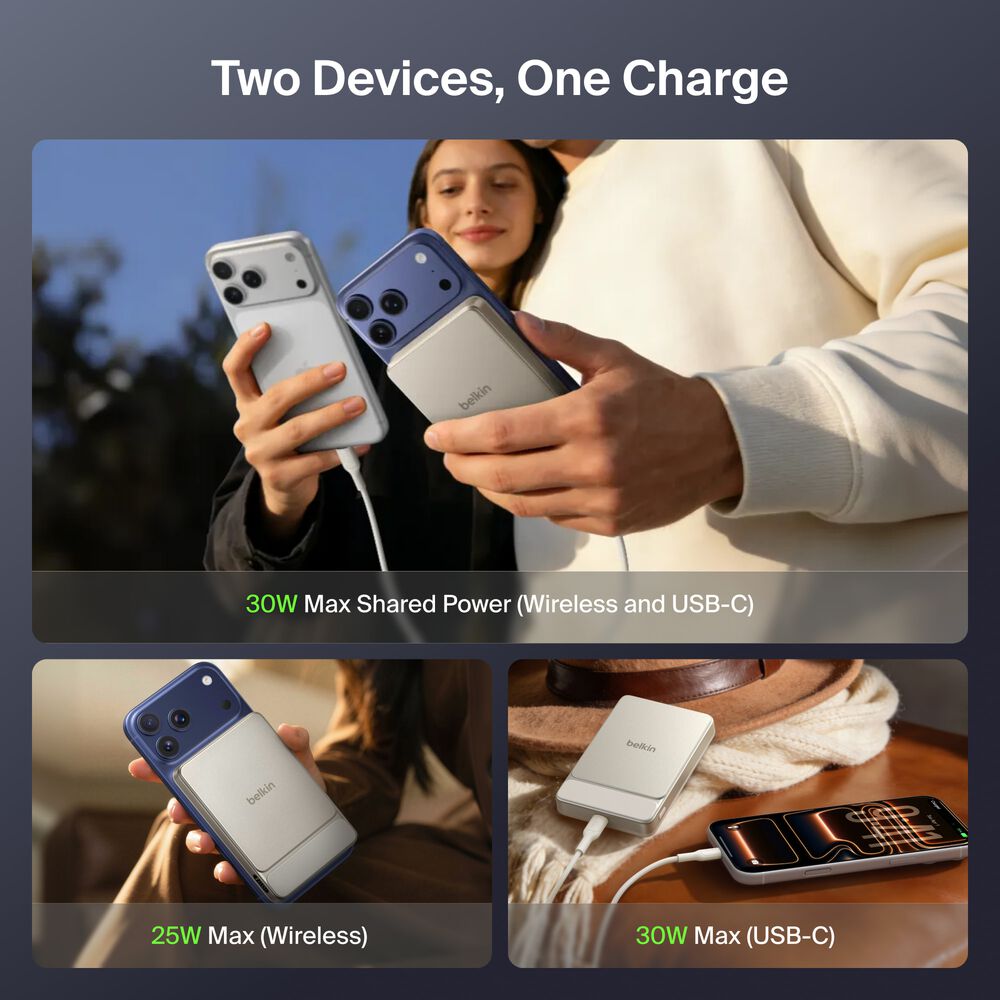 Slim Magnetic Power Bank 10K, Sand, hi-res