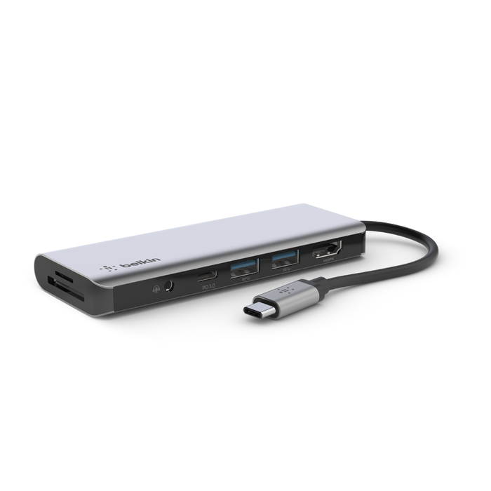 USB-C 7 合 1 多媒體集線器, 太空灰, hi-res