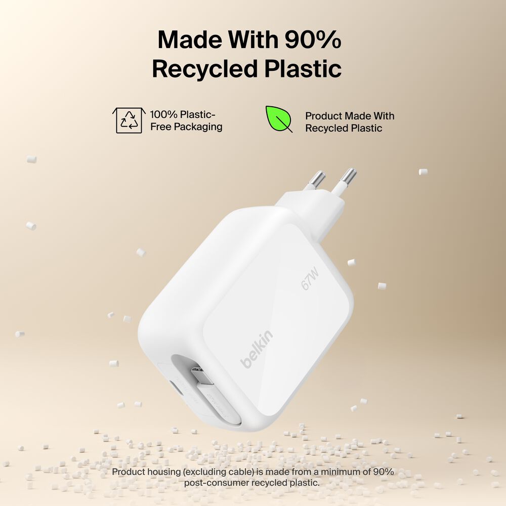 Retractable GaN Wall Charger 67W, , hi-res