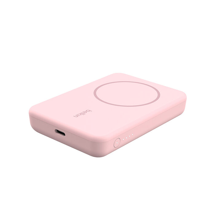 Magnetic Wireless Power Bank 5K + Stand, Pink, hi-res