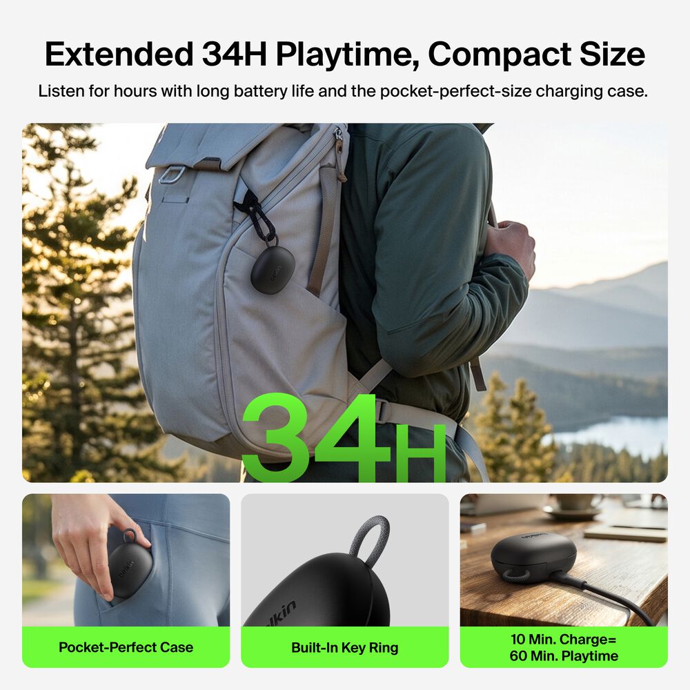 Noise-Cancelling Earbuds, Black, hi-res