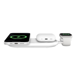 3-in-1 Magnetic Wireless Charging Pad with Qi2 15W, White, hi-res