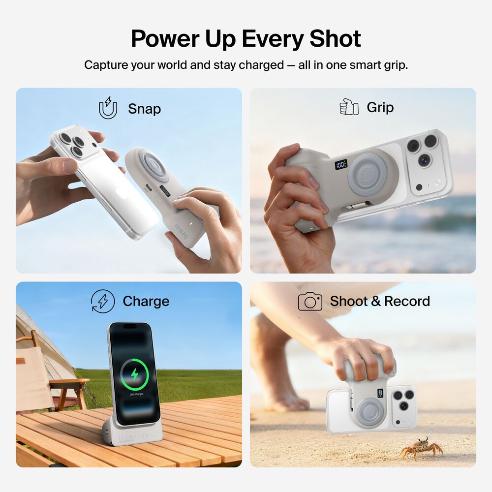 Magnetic Charging Camera Grip with Power Bank, Sand, hi-res